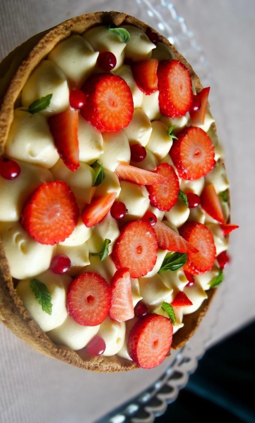 Tarte aux fraises et crème vanille