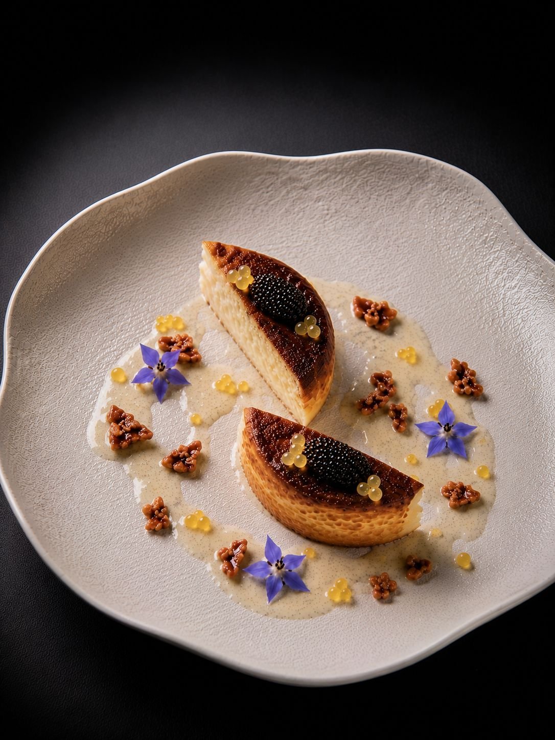Cheesecake basque, vanille & caviar